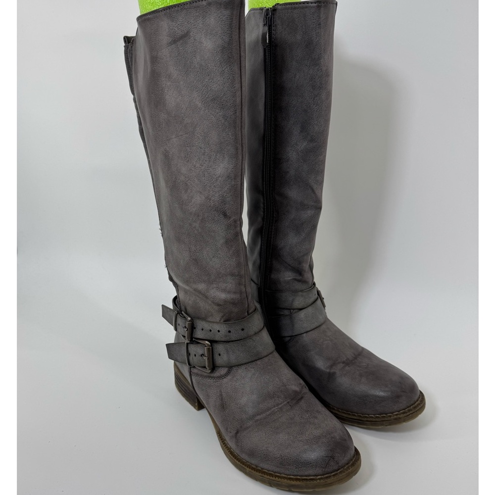 Kadi Maya Distressed Grey Riding Boot Style Women's Size 6 Boots with Stretch